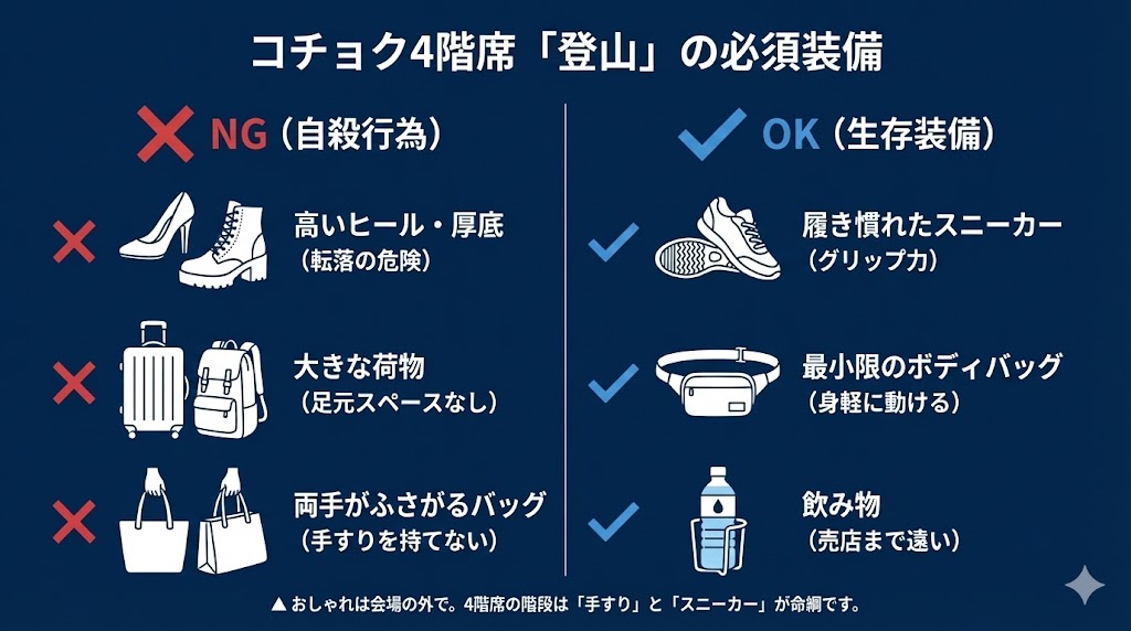 コチョクスカイドーム遠征のホテル選びマップ。漢江（ハンガン）を渡る移動は過酷なため、会場と同じ側の九老・新道林エリアへの宿泊を推奨する図。