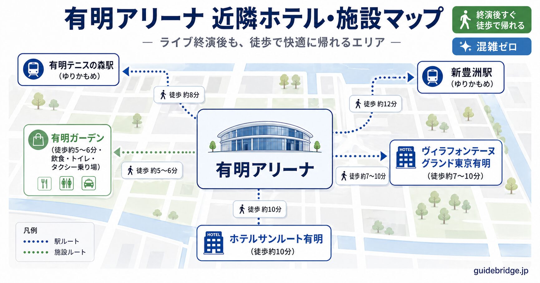 有明アリーナ 近隣ホテル・施設マップ