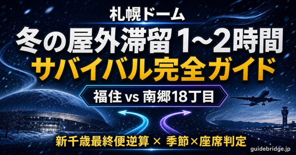 札幌ドーム 帰り 福住駅 vs 南郷18丁目 新千歳最終便逆算