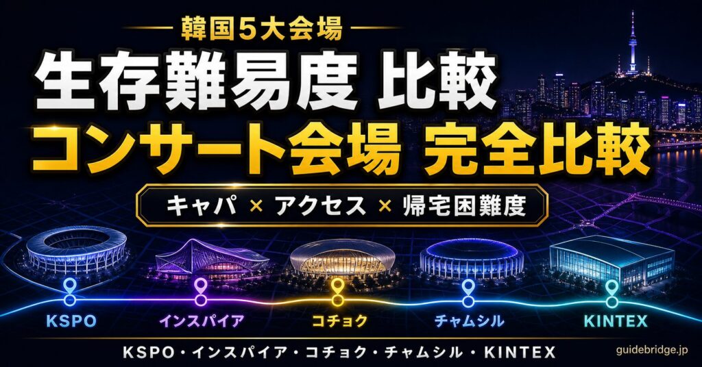 韓国5大会場 生存難易度 完全比較 キャパ アクセス 帰宅困難度
