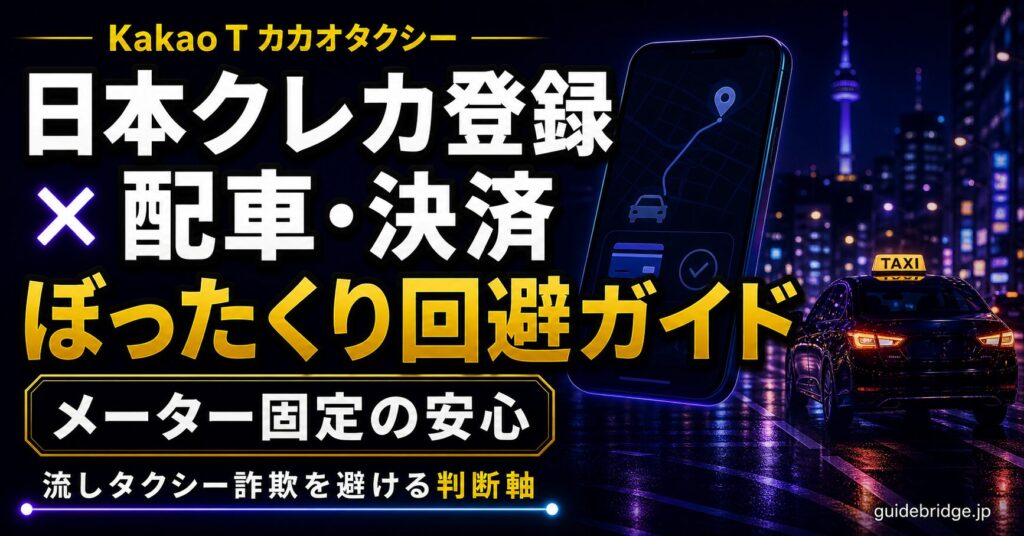 Kakao T カカオタクシー 日本クレカ登録 配車決済 ぼったくり回避
