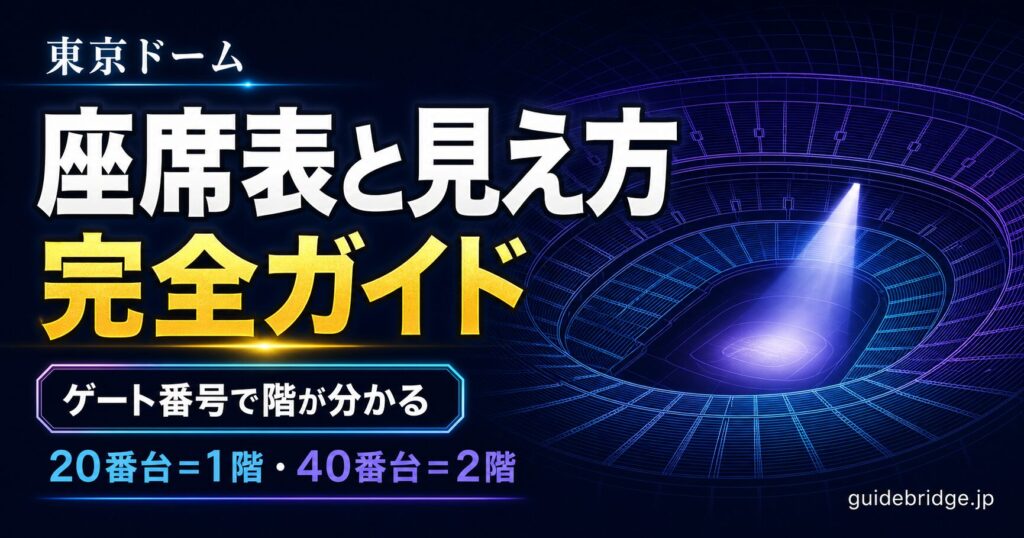 東京ドーム座席表と見え方 完全ガイド（ゲート番号の十の位で自分の階が分かる）