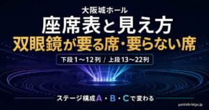 大阪城ホール 座席表と見え方 完全ガイド（下段・上段22列とステージ3構成で双眼鏡が要る席・要らない席が変わる）
