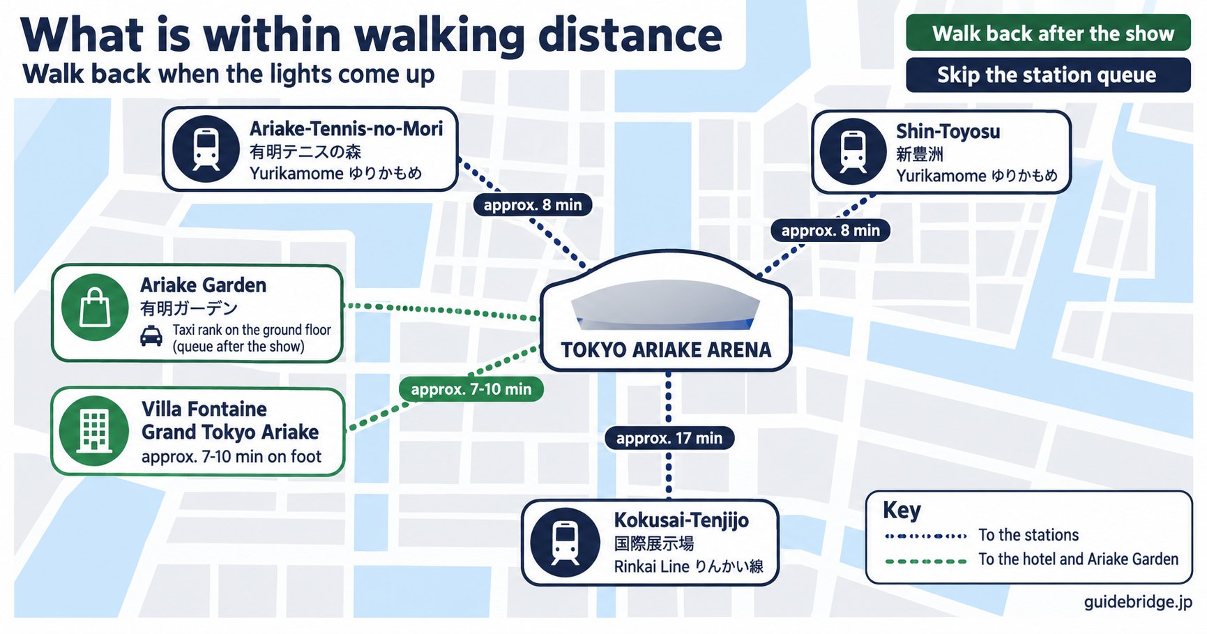 Map of hotels and facilities near TOKYO ARIAKE ARENA