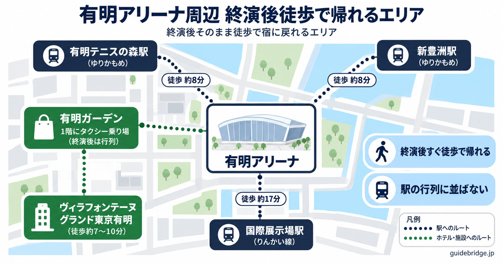 有明アリーナ 近隣ホテル・施設マップ